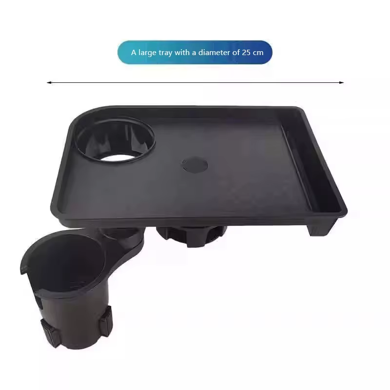 Plateau porte-gobelets pour voiture avec double porte-gobelets, plateau de repas pour voiture, plateau portable réglable pour boissons