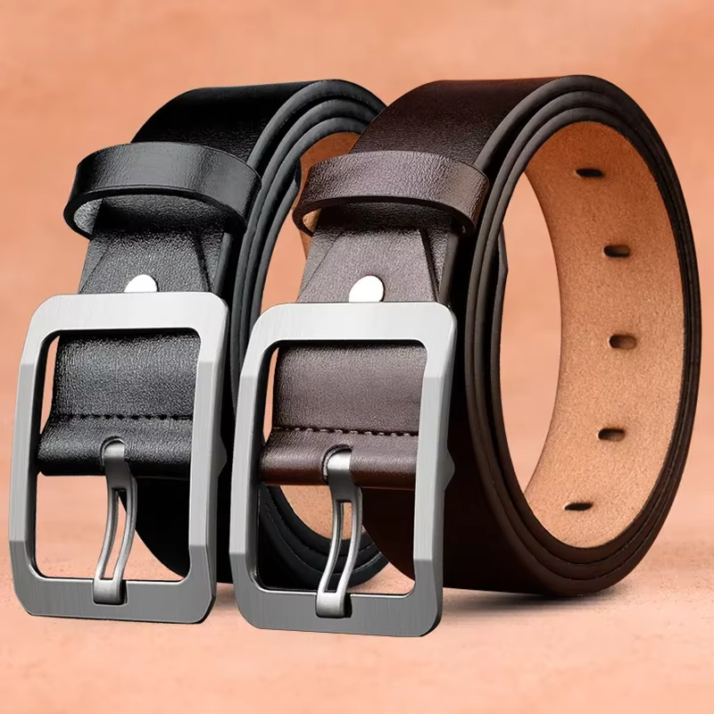 Ceinture en cuir PU de luxe pour hommes avec boucle à ardillon classique