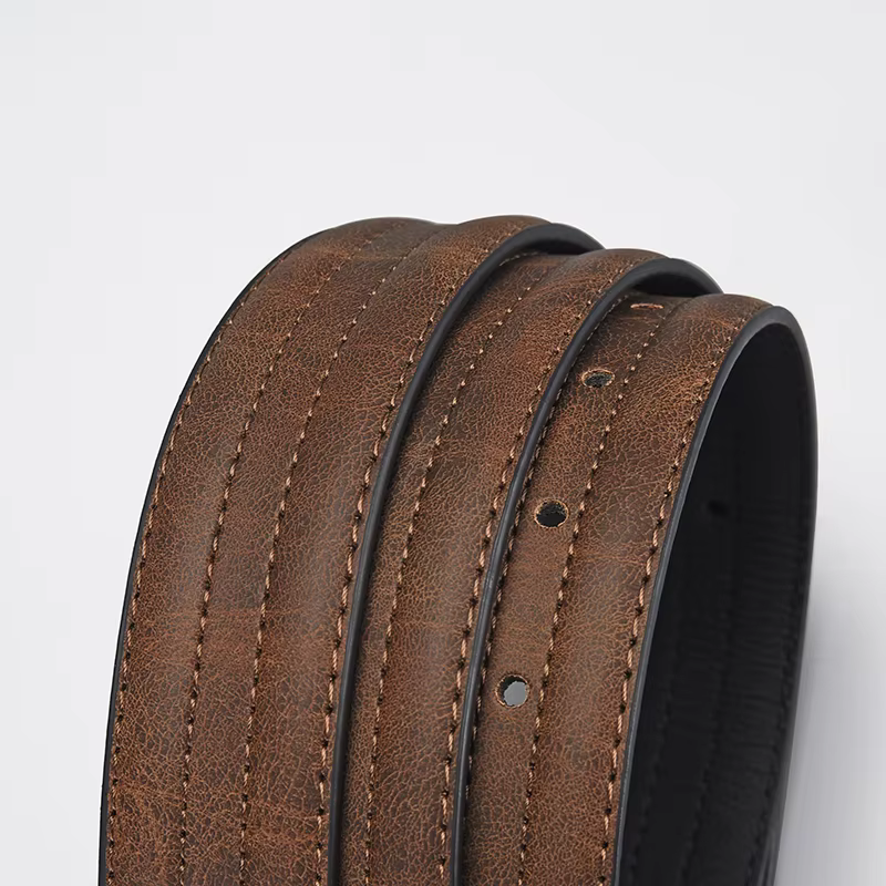 Ceinture à boucle en alliage de Grain de marbre pour hommes