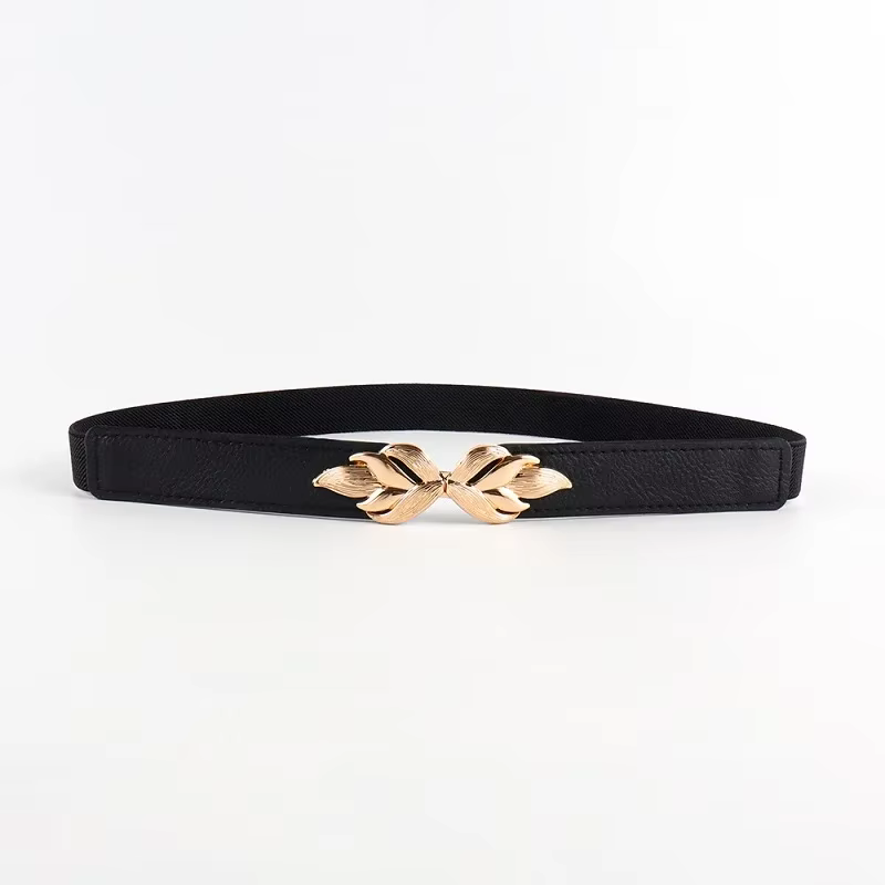Ceinture fine en cuir chevelu pour femmes