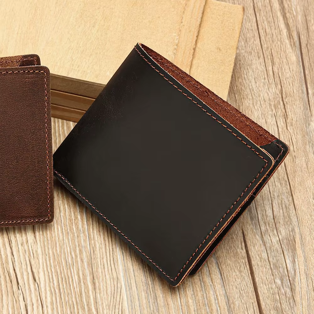 Portefeuille pour hommes en cuir véritable avec poche pour pièces de monnaie portefeuilles