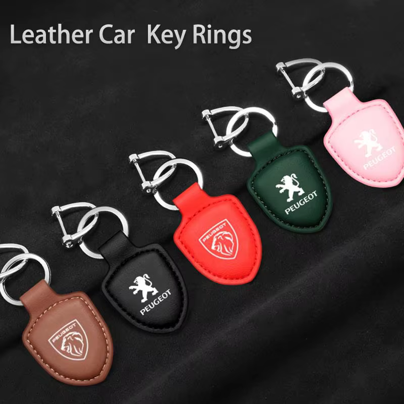 Porte-clés en cuir avec logo de voiture