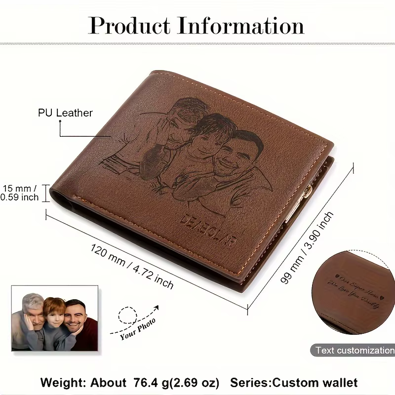 Portefeuille photo personnalisé pour homme
