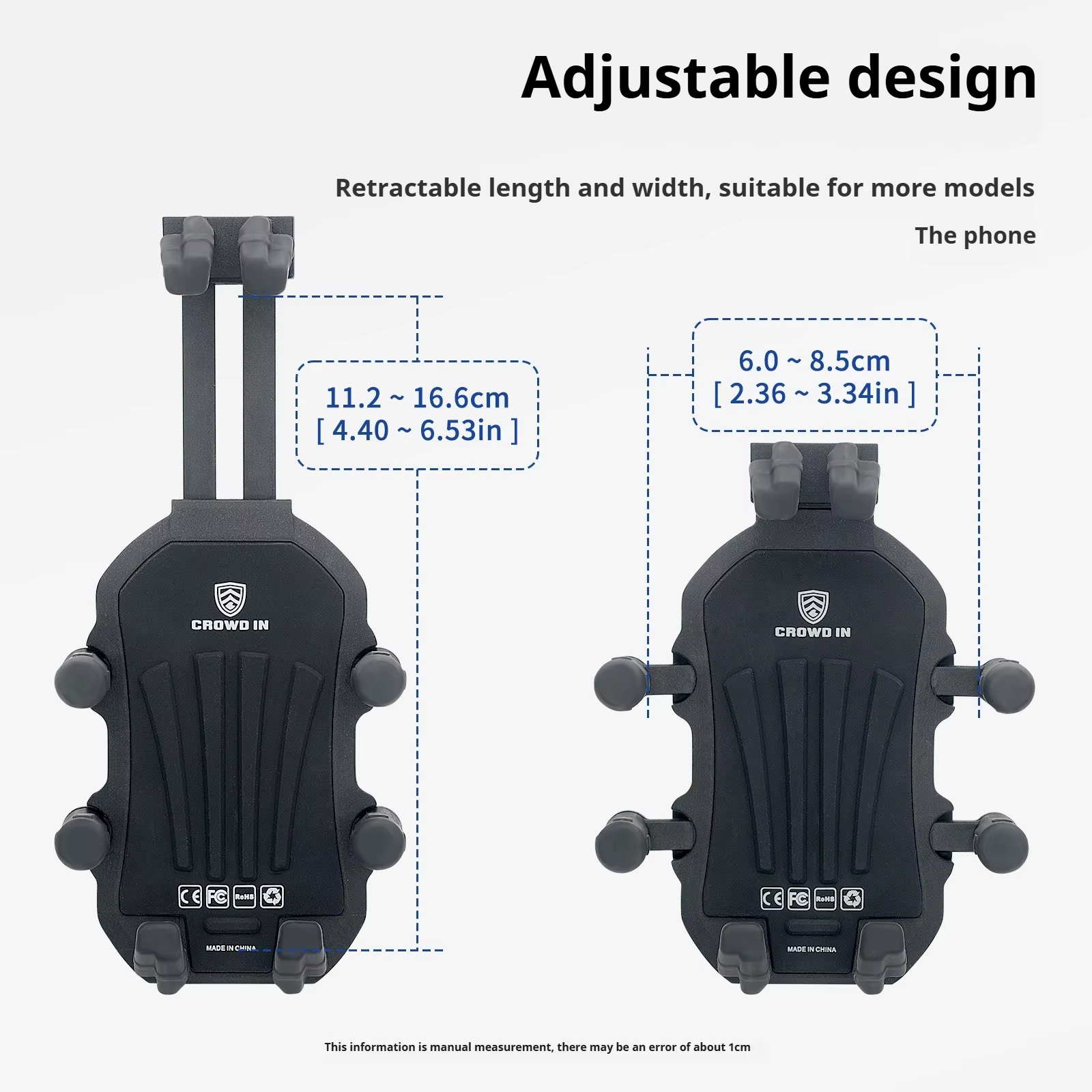 Support de téléphone portable pour moto et voiture en alliage d'aluminium, avec absorption des chocs améliorée, pour véhicule électrique, fixation sur rétroviseur ou siège extérieur