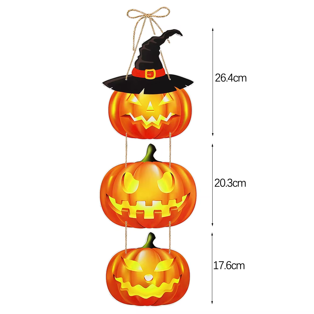 Décoration de porte suspendue pour Halloween : Citrouille en papier, squelette, chat, pendentif, panneau « Trick or Treat », ornement, décoration d'Halloween 2026