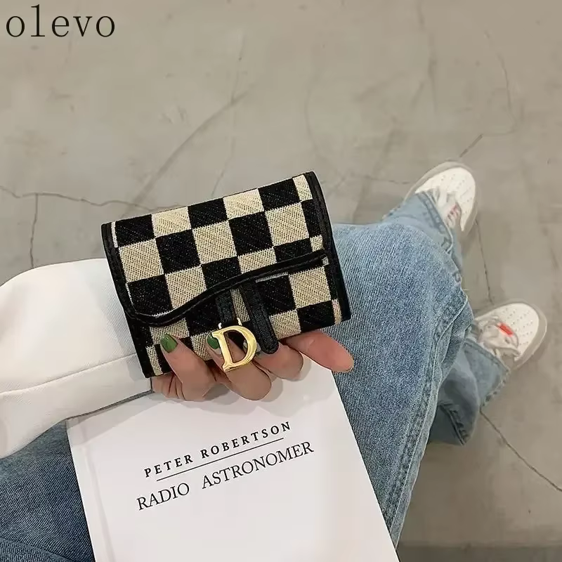 Nouveau noir blanc vérifier exquis haut de gamme multi-porte-carte pour les femmes mince étui à cartes Portable