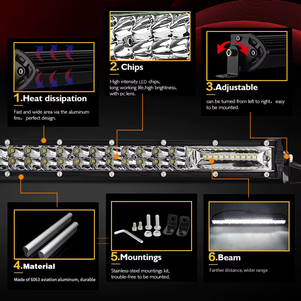 HL 14 "20" 26 "12D barre lumineuse LED mince Double rangée 60W 120W 180W 4x4 barre LED pour voiture Lada tracteurs SUV ATV hors route LED lumière de travail