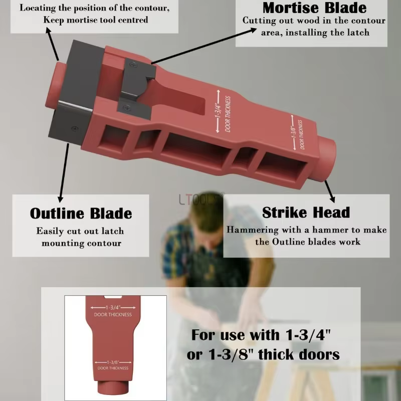 Kits d'installation de loquets de portes DMH-Doors, outil professionnel de rainurage et de ciselage de précision pour mortaises de portes, perforateur professionnel