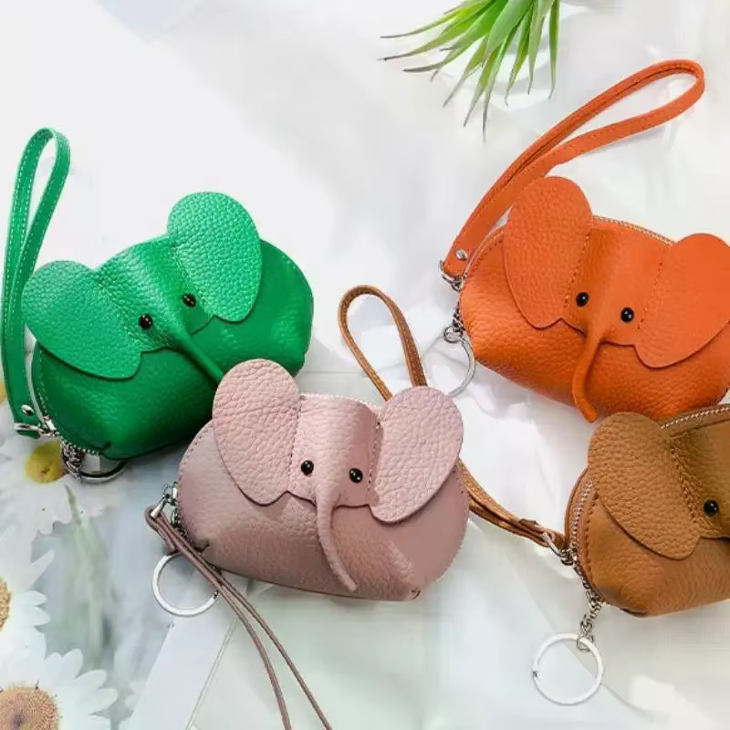 Mignon petit éléphant portefeuille Cosplay Anime Pu sac à main
