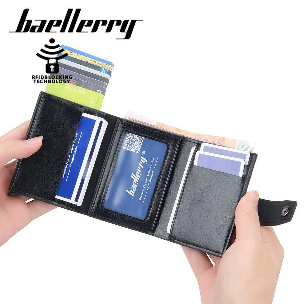 Nouveau RFID hommes carte portefeuilles moraillon petites cartes