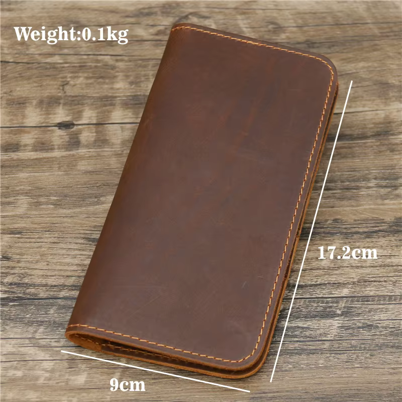 Meilleur portefeuille personnalisé en cuir véritable pour hommes avec porte- chéquier Long