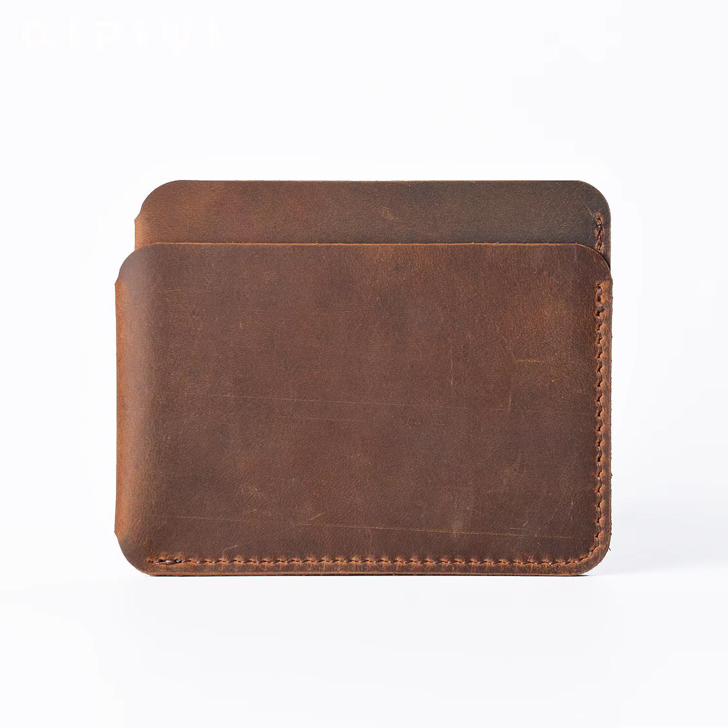 AIGUONIU portefeuille de cartes en cuir véritable pleine fleur Style Vintage Crazy Horse poche avant portefeuilles
