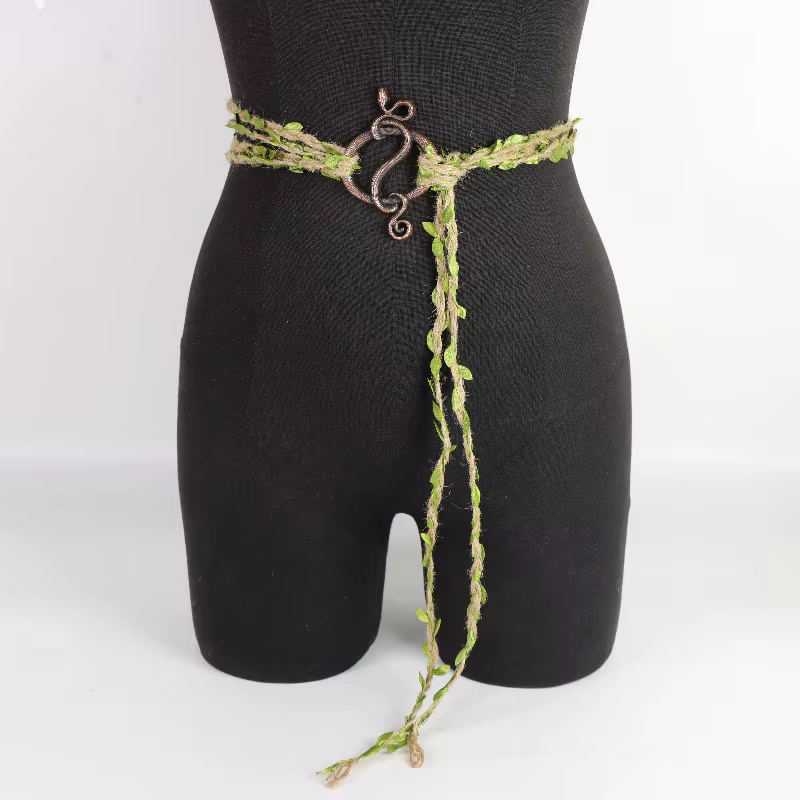 Ceinture en corde de chanvre Elf Vine avec boucle celtique | Accessoires de vêtements de déesse de la forêt ajustables