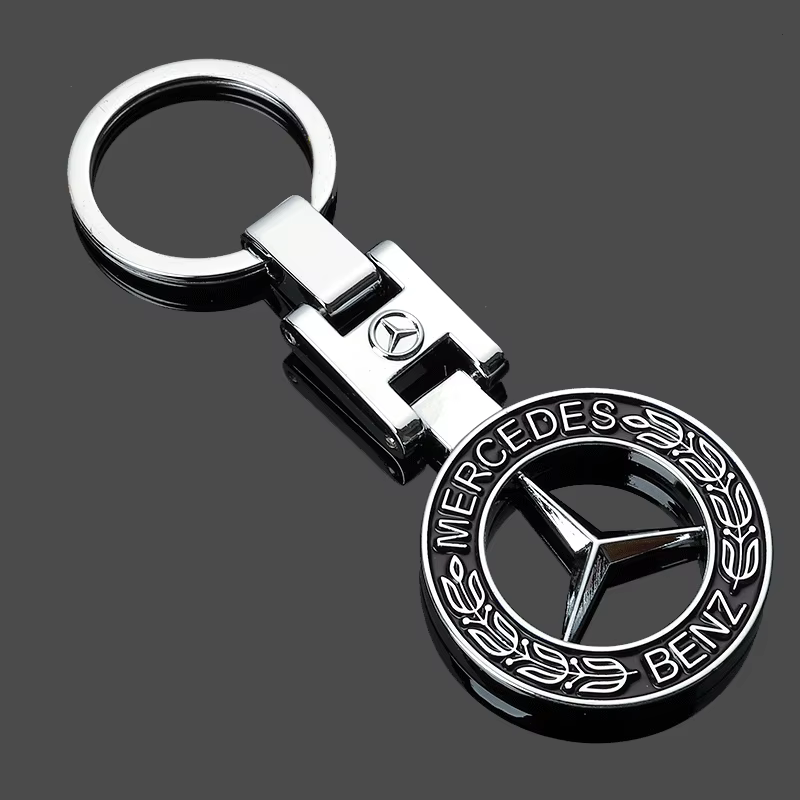 Porte-clés de voiture en métal avec boucle en H