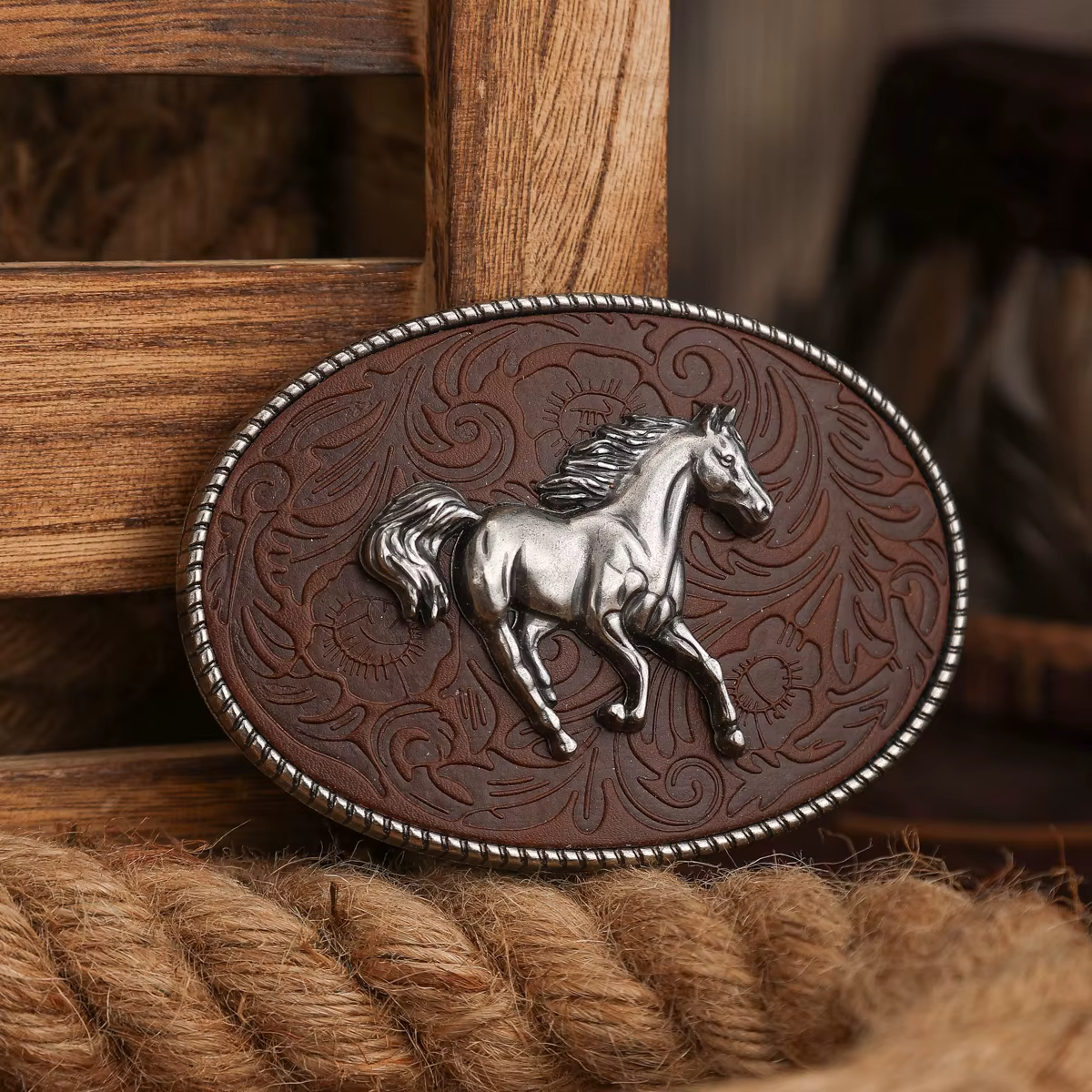 Boucle de ceinture de style western