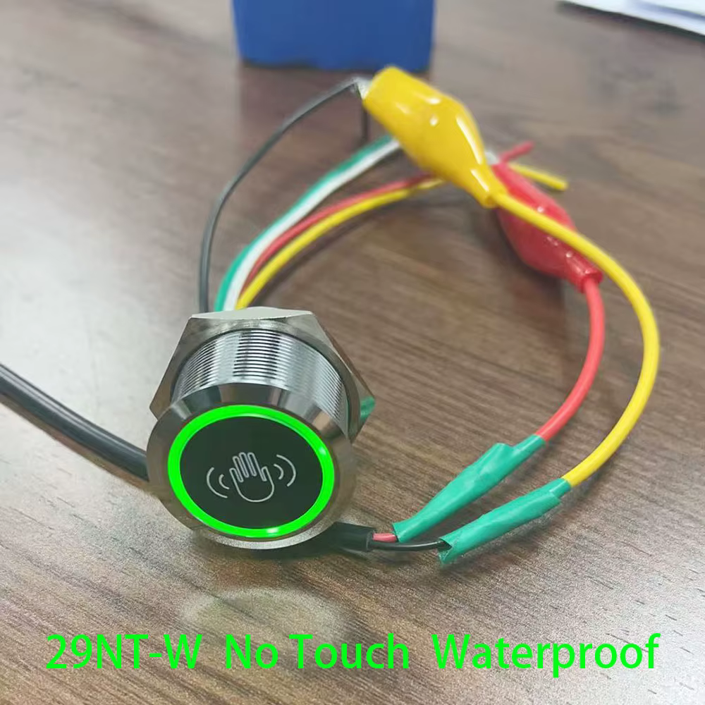 Bouton de sortie de porte, interrupteur poussoir DC9-24V pour système de contrôle d'accès, serrure de porte ronde intégrée en métal, étanche IP67