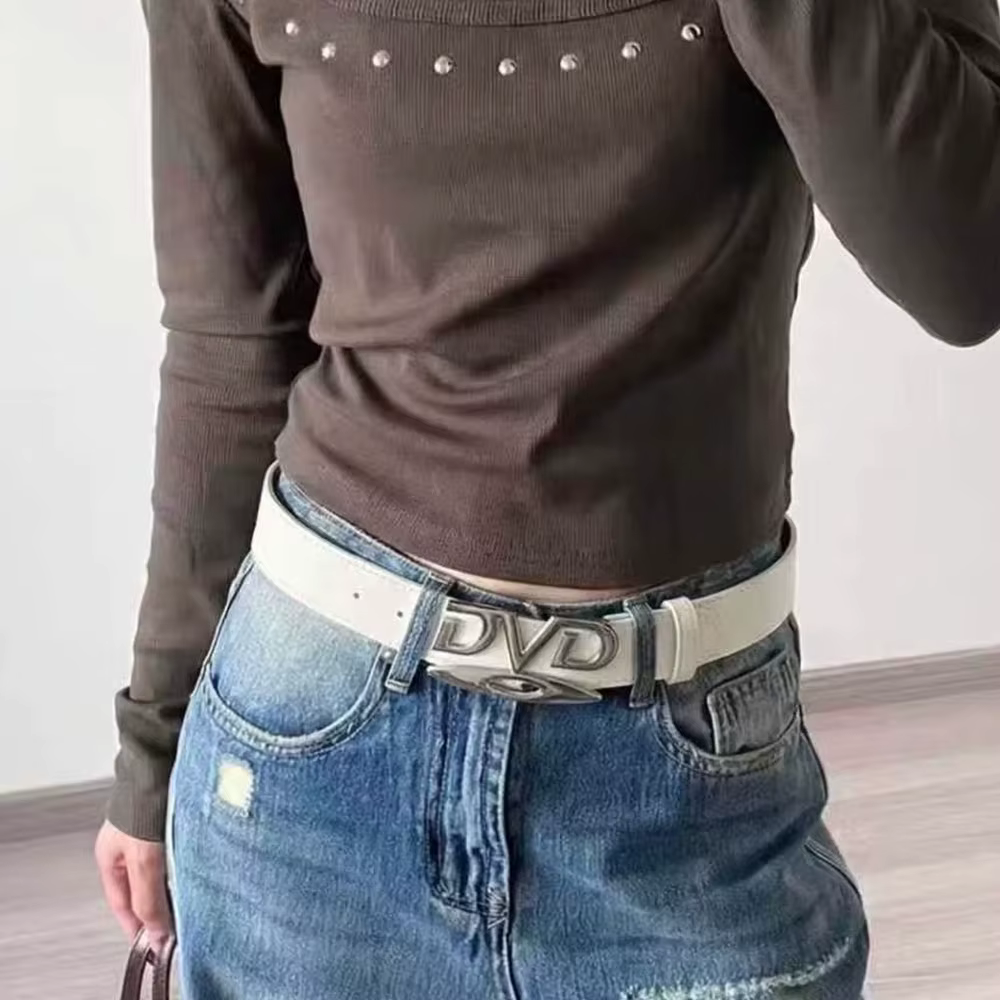 Ceinture à boucle DVD rétro Y2K 2026 pour femme