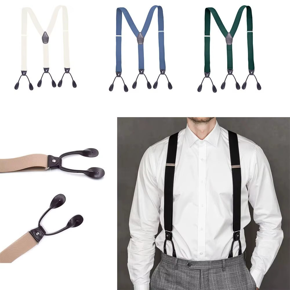 Bretelles Vintage en cuir pour hommes et femmes adultes