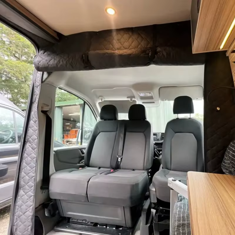 Rideau de séparation de cabine isolé pour Fiat Ducato, Peugeot Boxer, Citroën Relay, Ram Promaster - Rideau occultant pour toutes les saisons