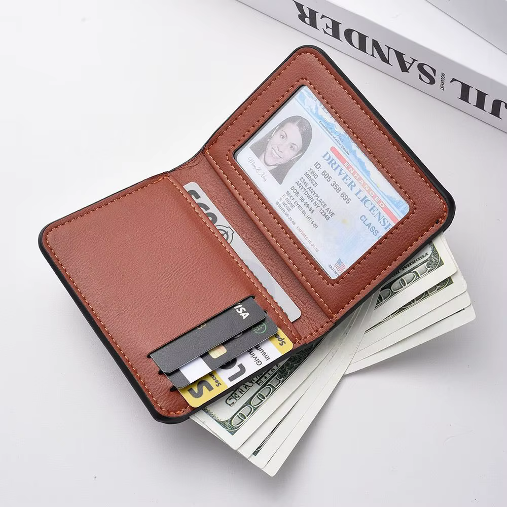 Portefeuille rétro en cuir PU pour homme
