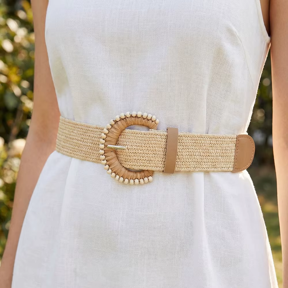 Ceinture tressée élastique rétro pour femmes