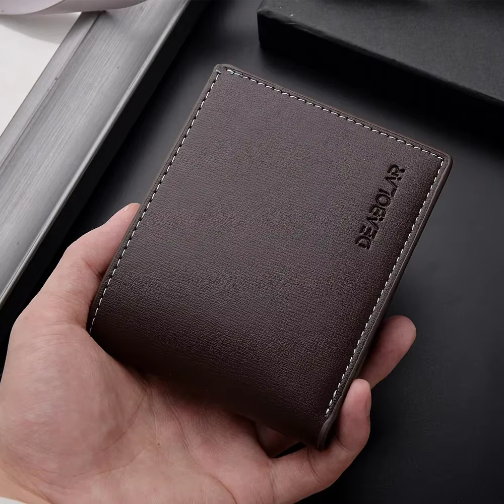 Portefeuille court en cuir pour hommes
