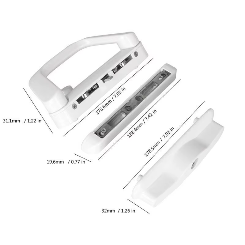 Ensemble de poignées de porte coulissante de Patio, pour porte en verre de balcon, serrure à clé simple face, remplacement complet, matériel Durable et durable