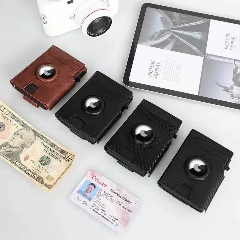 Portefeuille en cuir noir pour homme