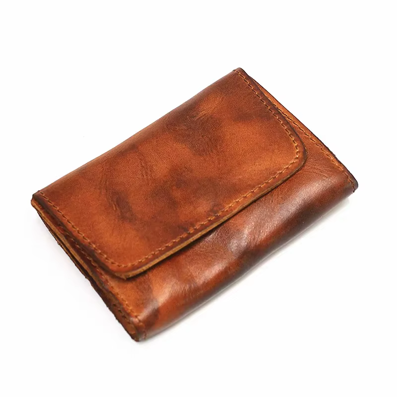 Portefeuille en cuir véritable pour hommes femmes marque Vintage fait à la main court petits portefeuilles