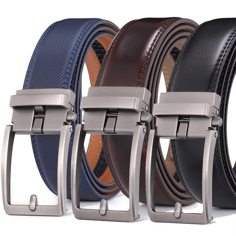 Ceintures clic pour hommes marque de luxe concepteur boucle automatique véritable Original en cuir