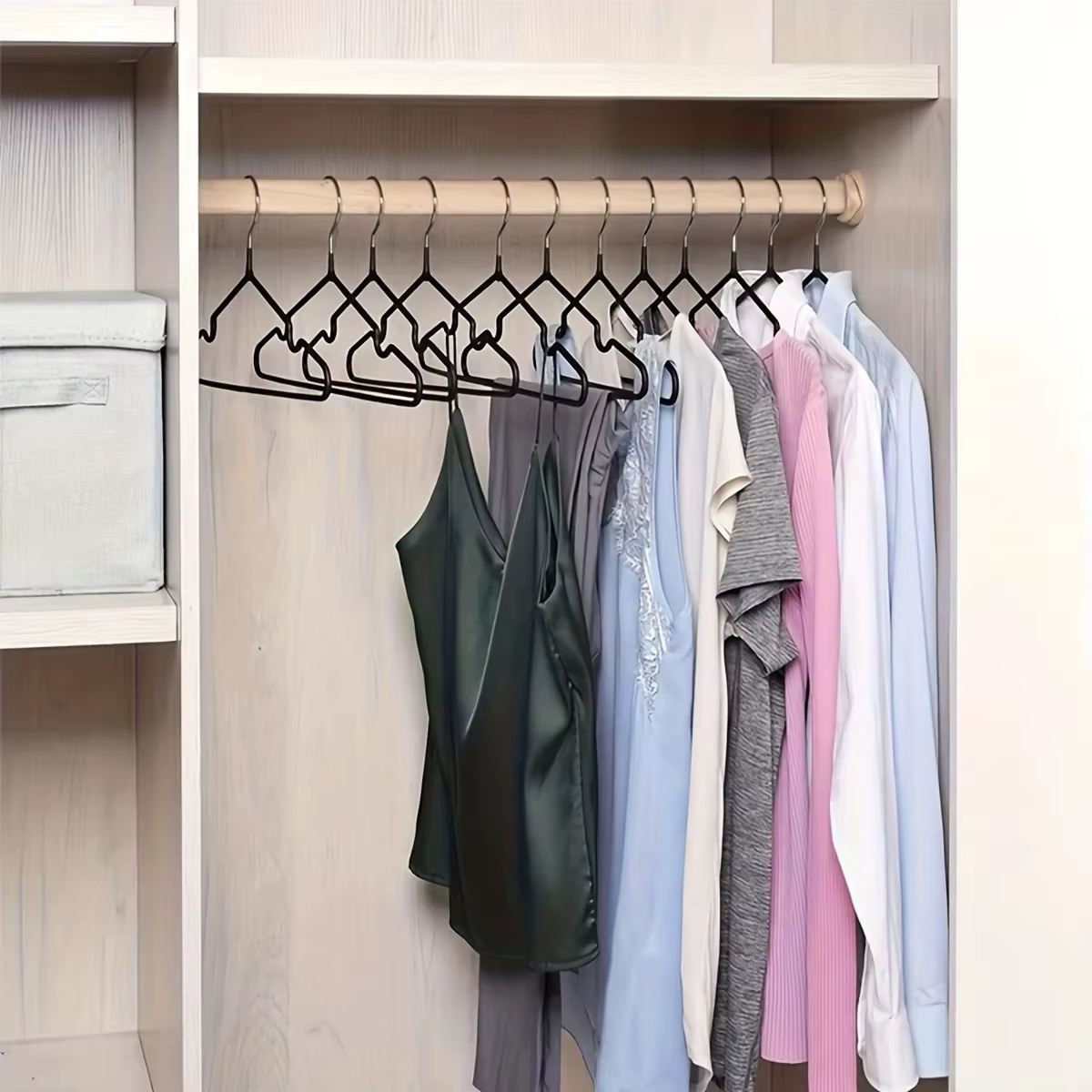 Cintres de costume en métal, cintres en caoutchouc antidérapants et antidérapants pour vêtements lourds, manteaux et pantalons, Organization de placard