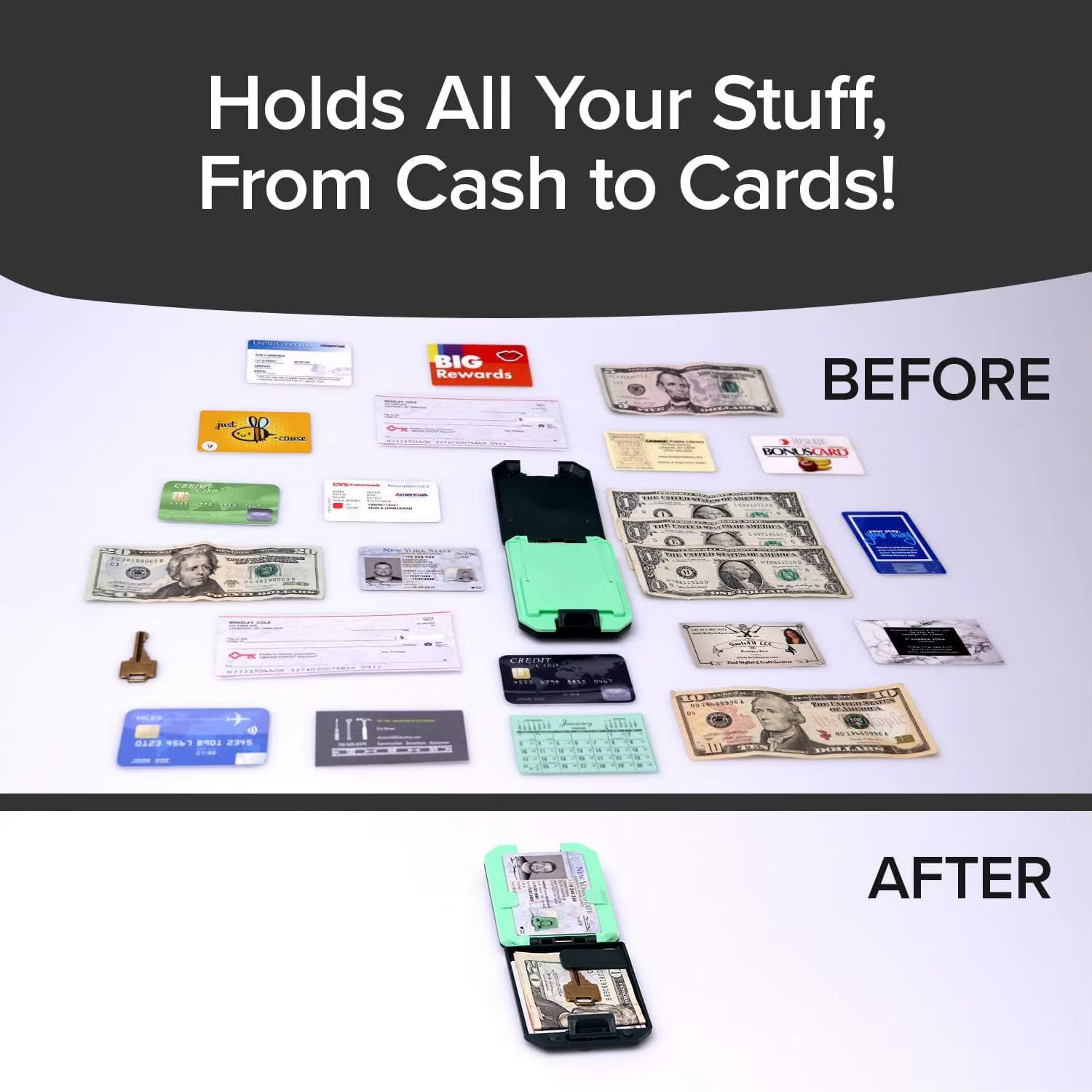 Portefeuilles 4 Portefeuille bloquant RFID pour homme avec pince à billets amovible – Mince