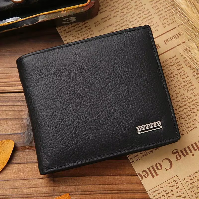 Nouveaux hommes portefeuilles produit Premium véritable peau de vache pour Homme court noir Walet Portefeuille
