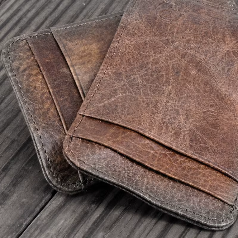 Portefeuille souple Super mince en cuir véritable pour hommes et femmes