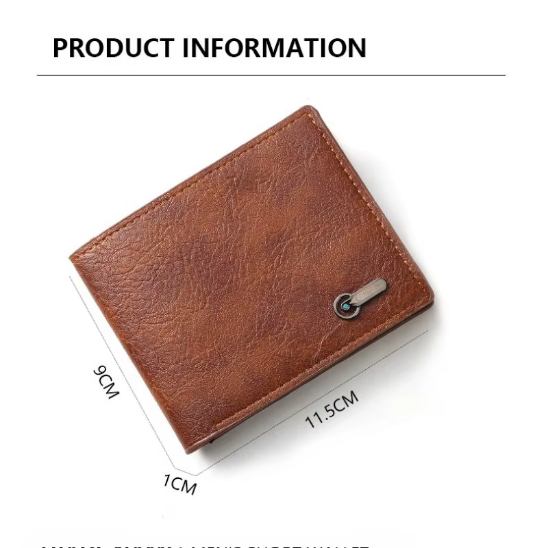 Portefeuille fin pour homme - Porte-cartes de crédit en similicuir