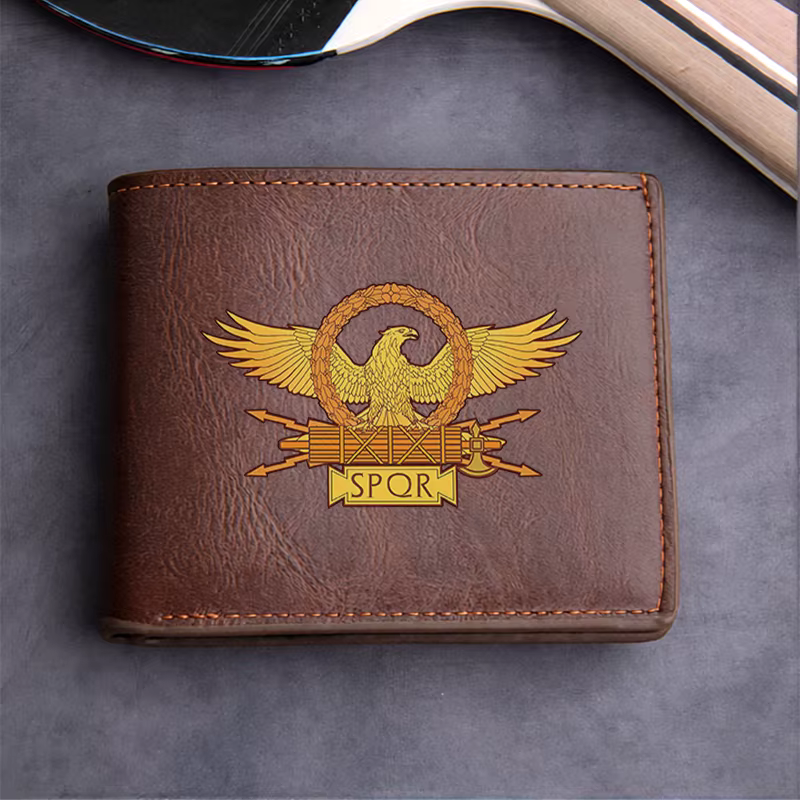 Portefeuille en cuir PU SPOR Eagle Emblem pour homme