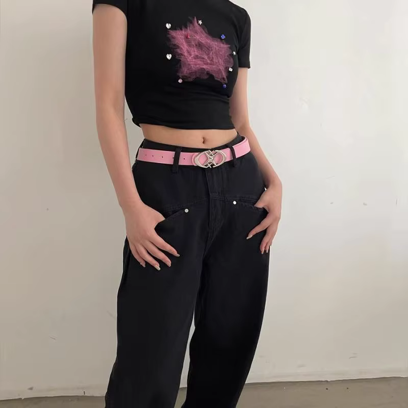 Ceinture à boucle en métal Vintage pour hommes et femmes