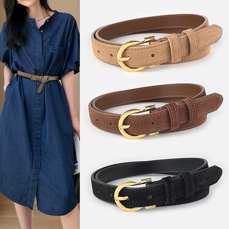 Ceinture en cuir suédé pour femme