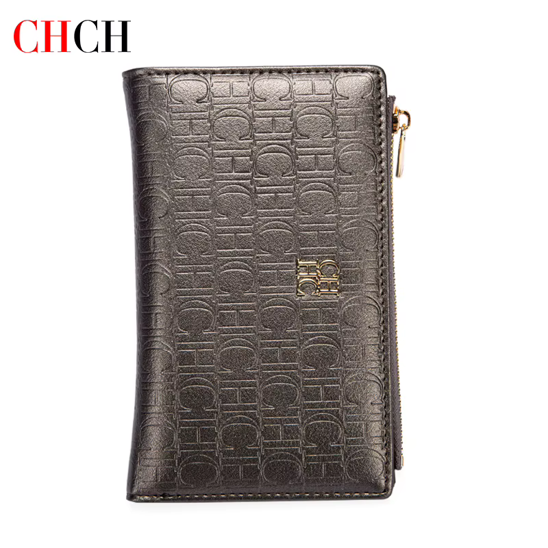 CHCH Portefeuille pour femme Slim à deux volets avec fermeture éclair et poche pour pièces de monnaie