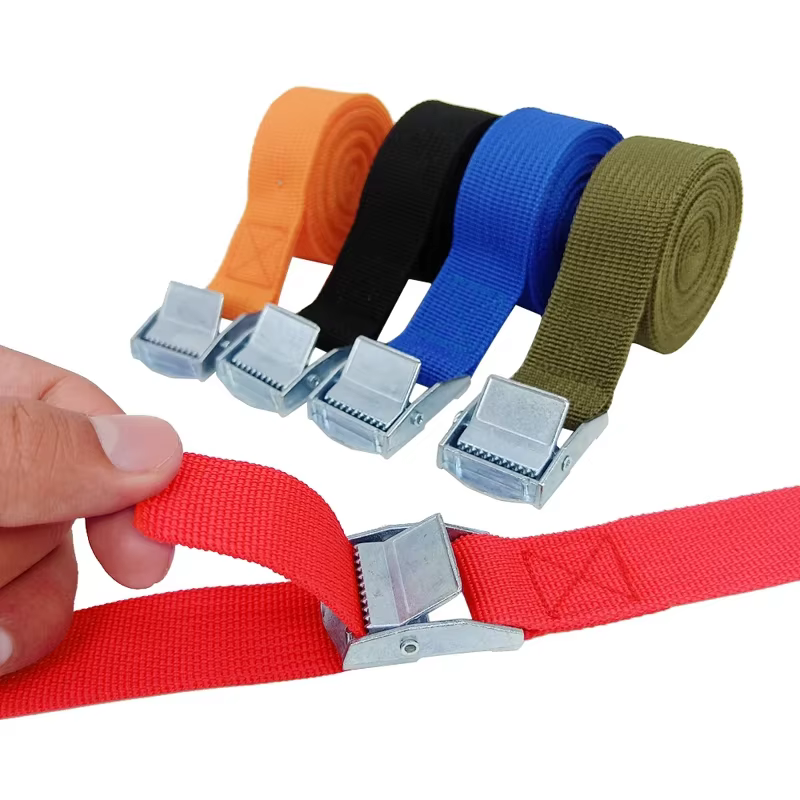 Sangles de chargement de 5M avec boucle, ceinture d'arrimage pour moto, voiture, vélo, corde de remorquage en métal, ceinture de fixation à cliquet solide pour sac à bagages