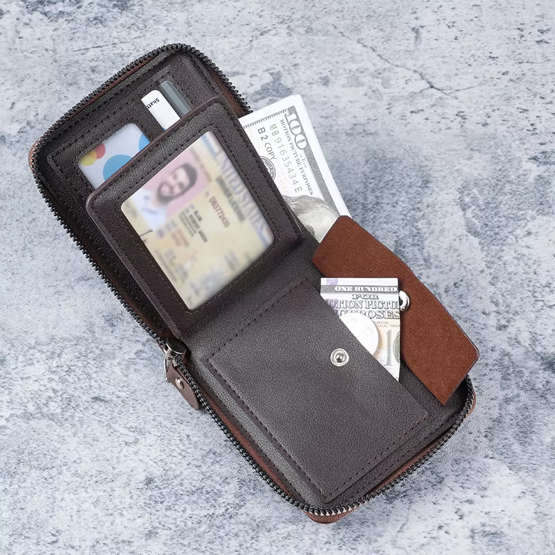 Portefeuille Homme 2026 Nouveau Style Court Tendance Grande Capacité Porte-Cartes en Cuir Souple Design Horizontal