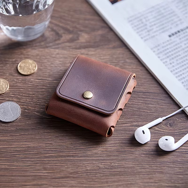 Porte-monnaie en cuir véritable pour hommes et femmes
