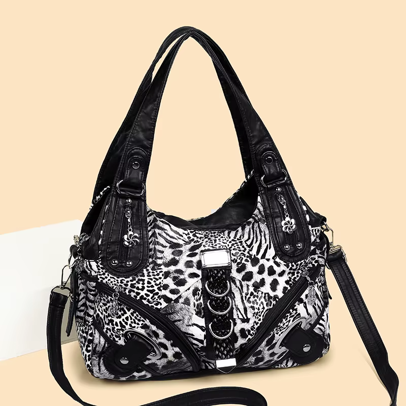 Sac à bandoulière en cuir lavé pour femme