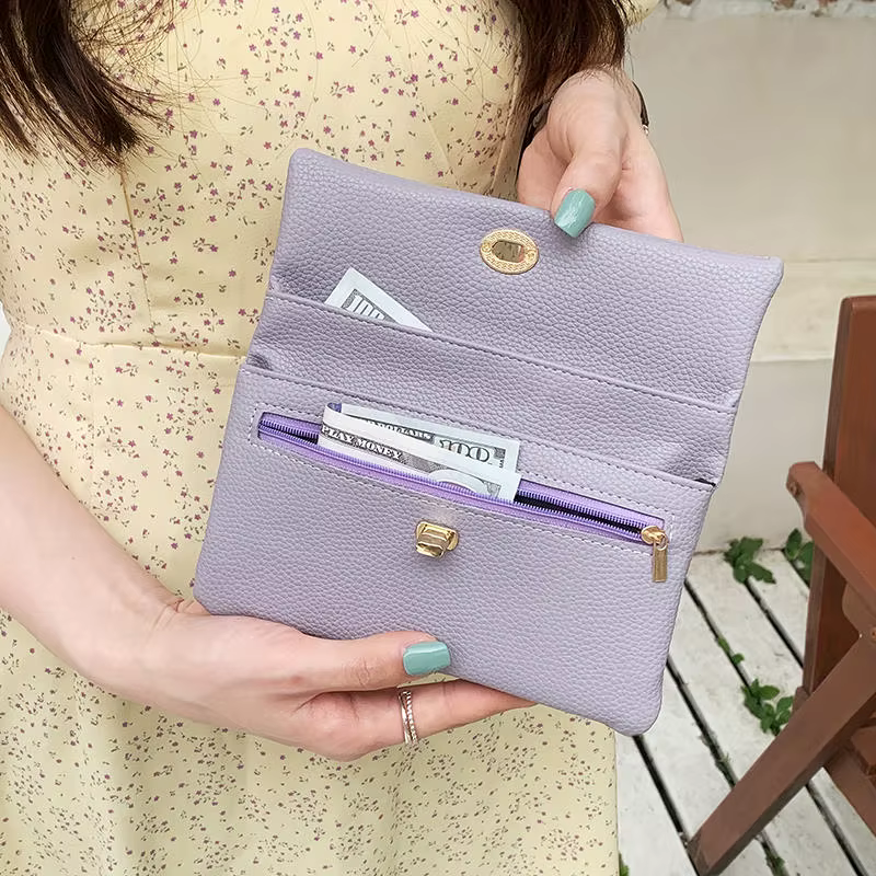 Portefeuille noir exquis pour femmes