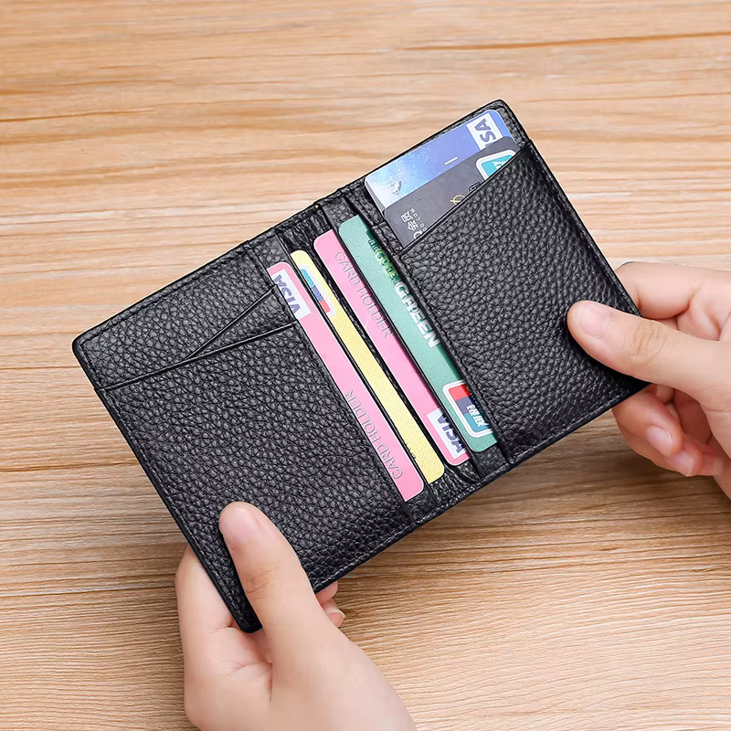 YUECIMIE portefeuille souple Super mince en cuir véritable Mini porte-carte de crédit portefeuilles sac à main