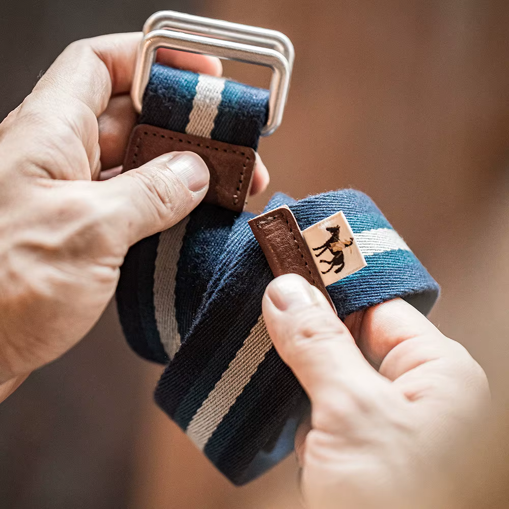 Maden – ceinture rayée rétro à Double anneau