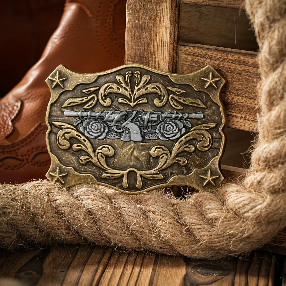 Boucle de ceinture de style occidental