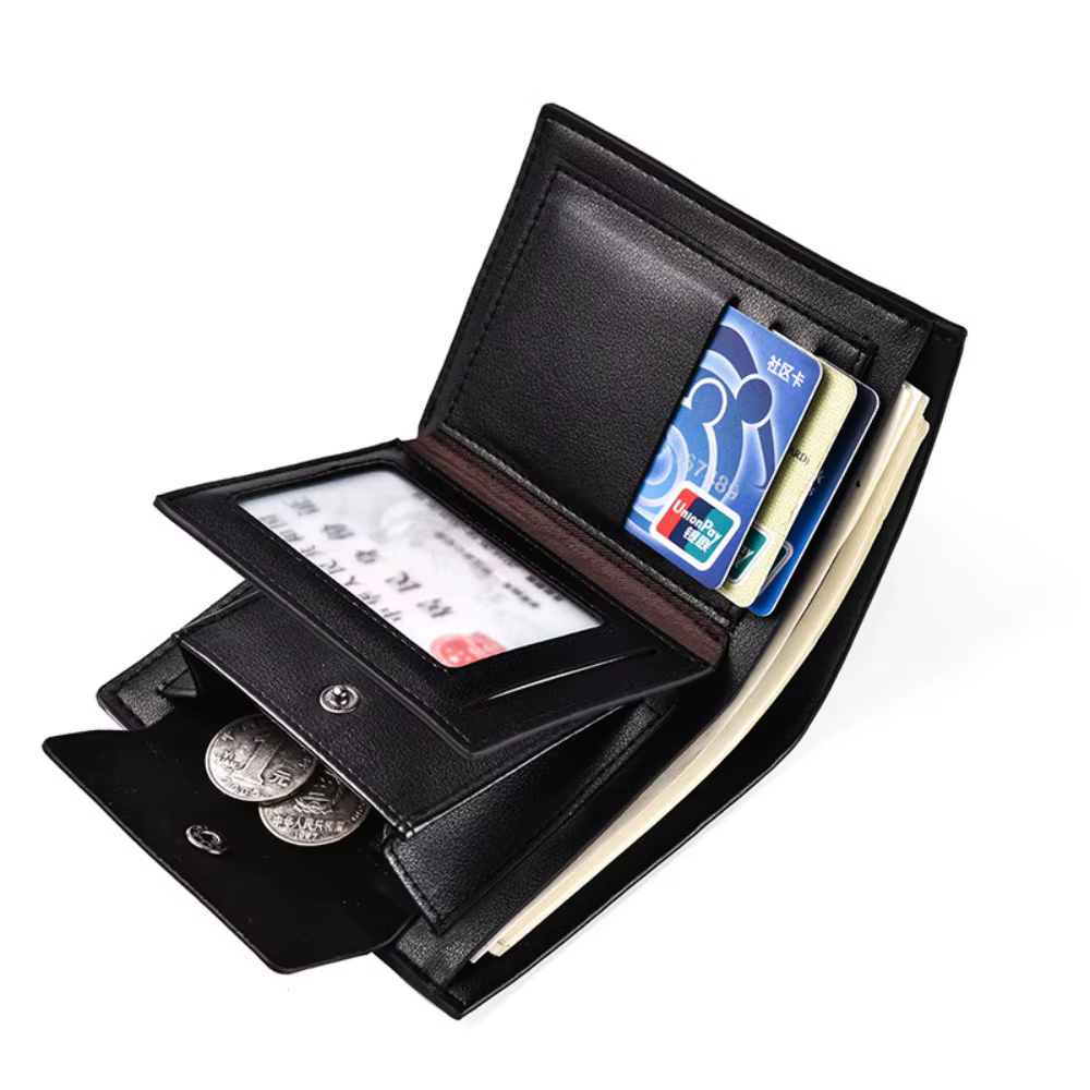 Portefeuille en cuir PU pour hommes