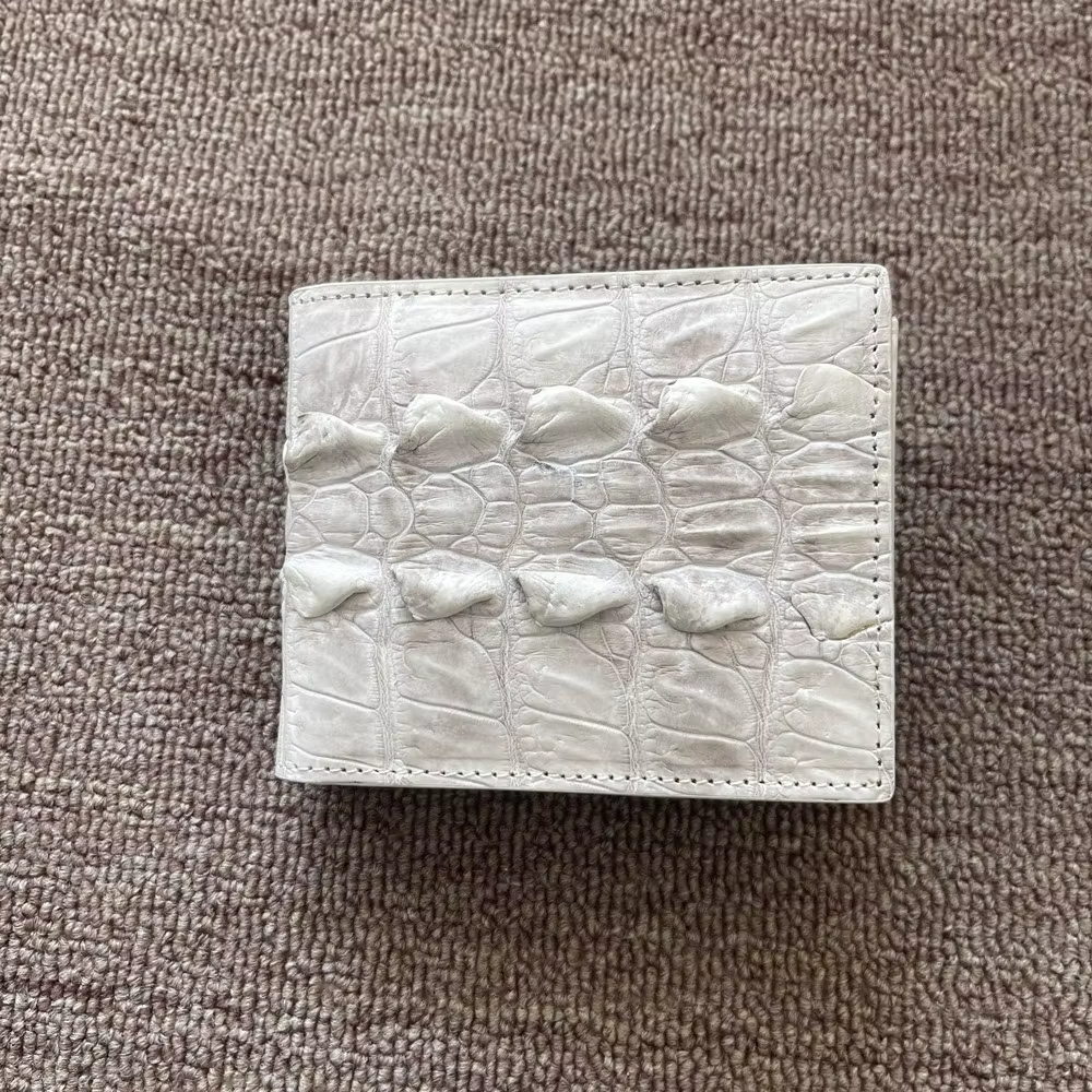Portefeuille pour homme en cuir de crocodile authentique de l'Himalaya