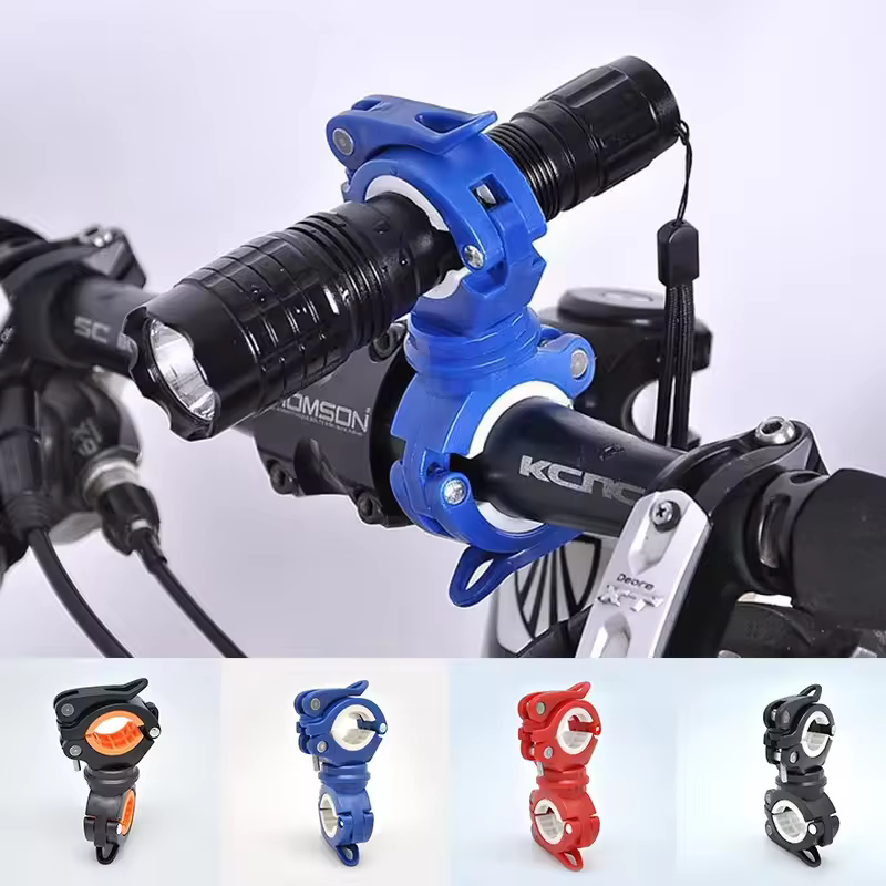 Support de lampe de vélo, support de lampe frontale pour la conduite nocturne, clip de fixation, accessoires de vélo de montagne